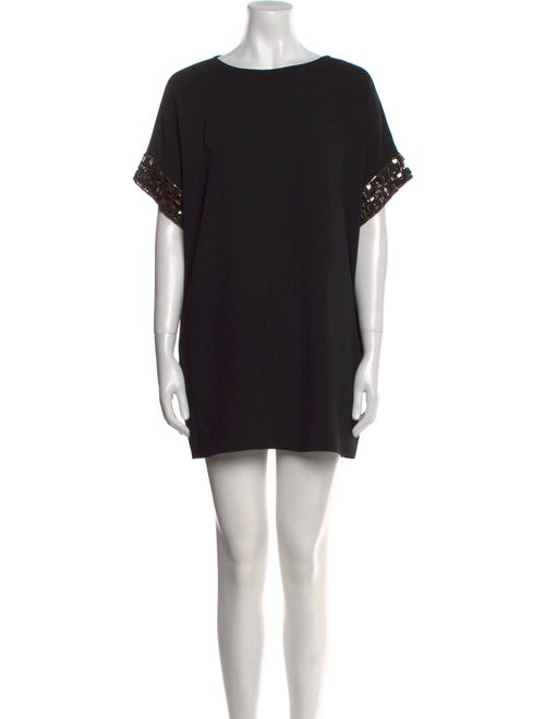 Carmen Marc Valvo Scoop Neck Mini Dress