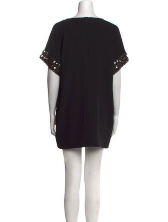 Carmen Marc Valvo Scoop Neck Mini Dress