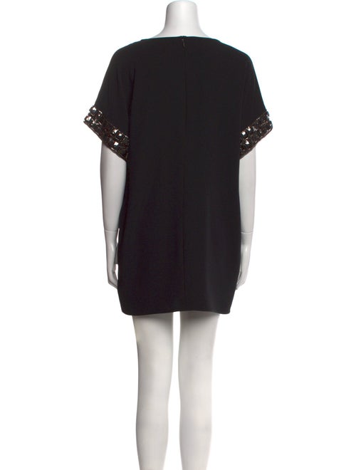 Carmen Marc Valvo Scoop Neck Mini Dress