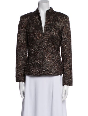 Carmen Marc Valvo Printed Evening Jacket