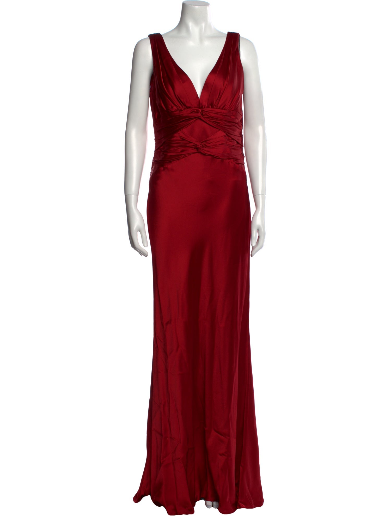 Carmen Marc Valvo V-Neck Long Dress