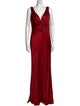 Carmen Marc Valvo V-Neck Long Dress