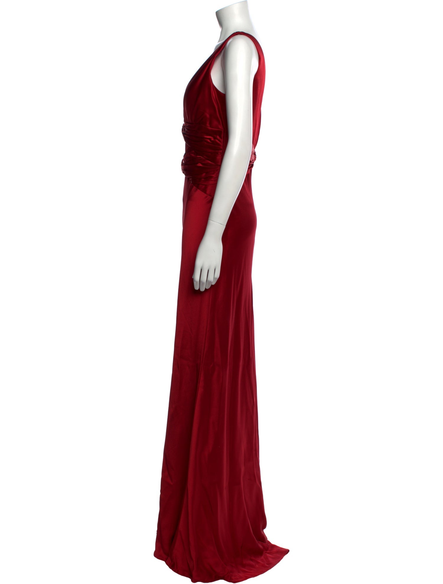 Carmen Marc Valvo V-Neck Long Dress