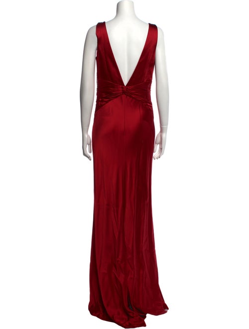 Carmen Marc Valvo V-Neck Long Dress