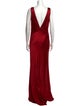 Carmen Marc Valvo V-Neck Long Dress