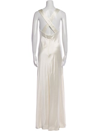 Carmen Marc Valvo Cowl Neck Long Dress