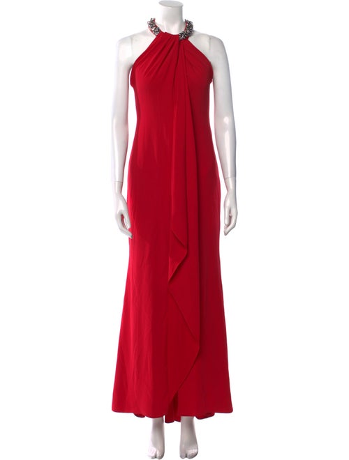 Carmen Marc Valvo Halterneck Long Dress