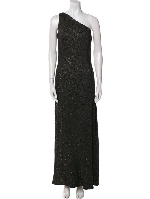 Carmen Marc Valvo One-Shoulder Long Dress