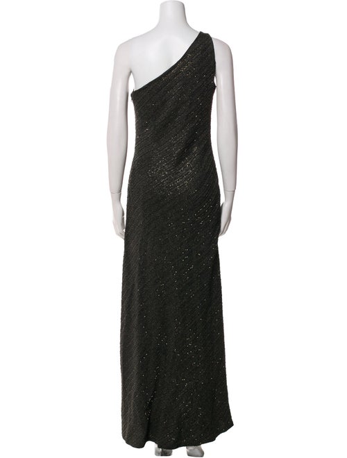 Carmen Marc Valvo One-Shoulder Long Dress
