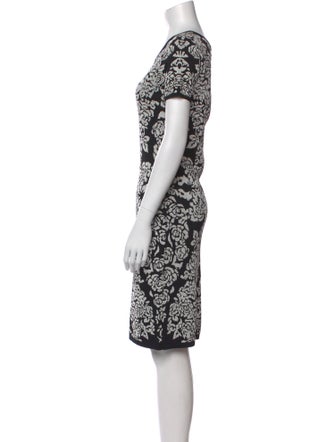 Carmen Marc Valvo Printed Knee-Length Dress