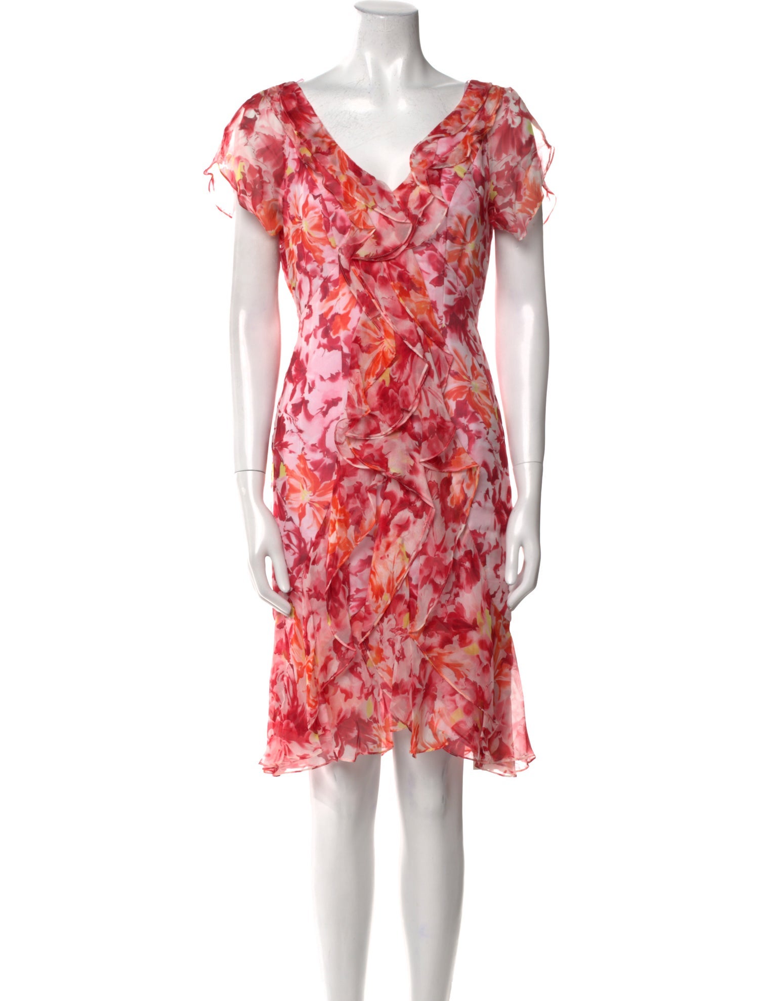 Carmen Marc Valvo Silk Knee-Length Dress w/ Tags