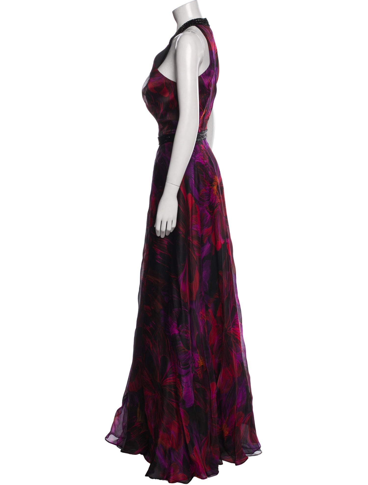 Carmen Marc Valvo Silk Long Dress