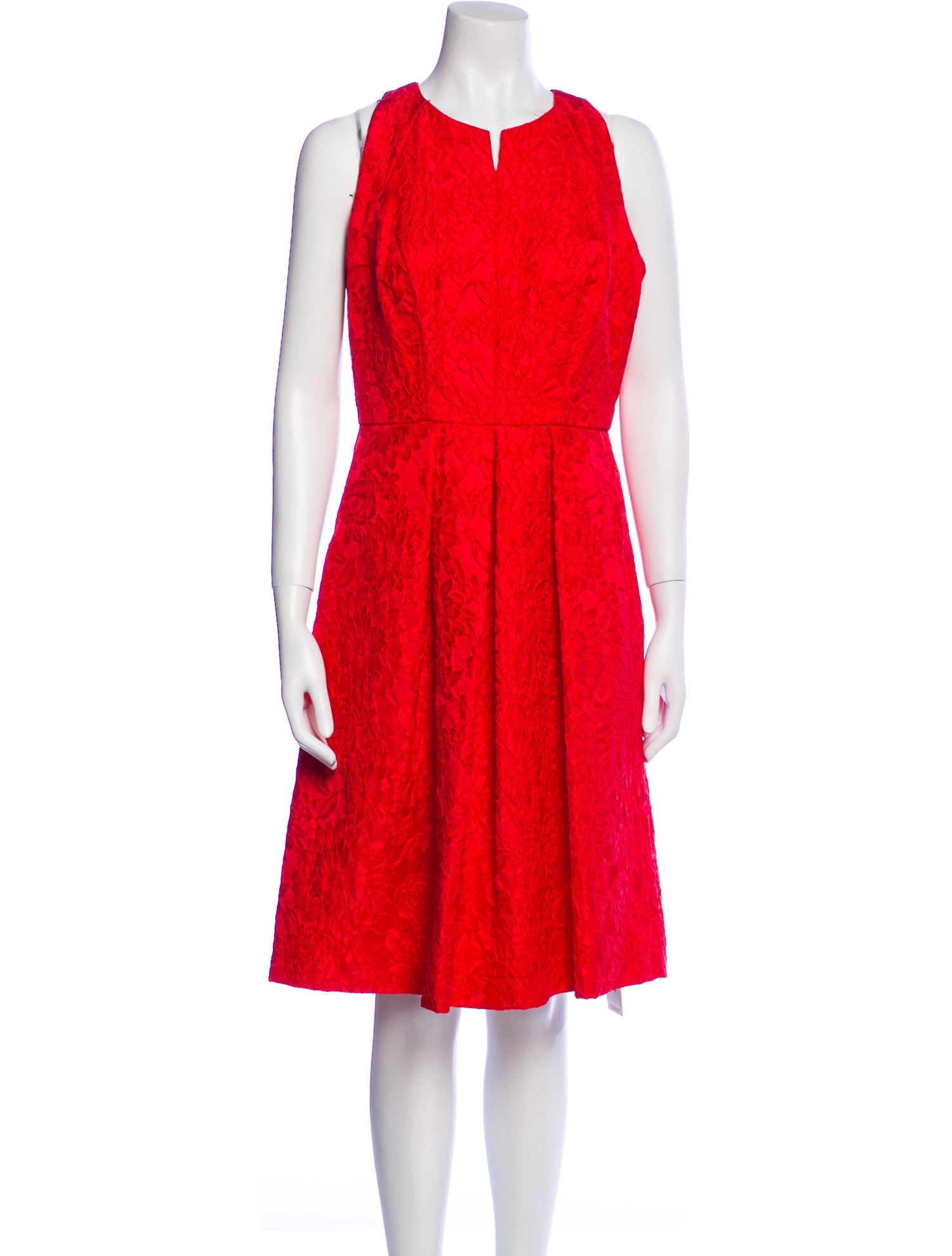 Carmen Marc Valvo Crew Neck Knee-Length Dress