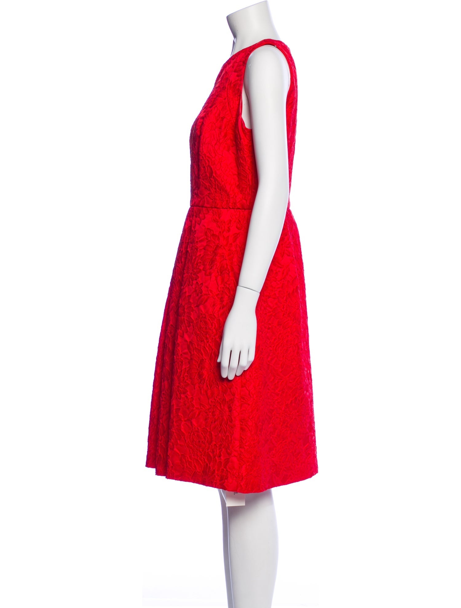 Carmen Marc Valvo Crew Neck Knee-Length Dress