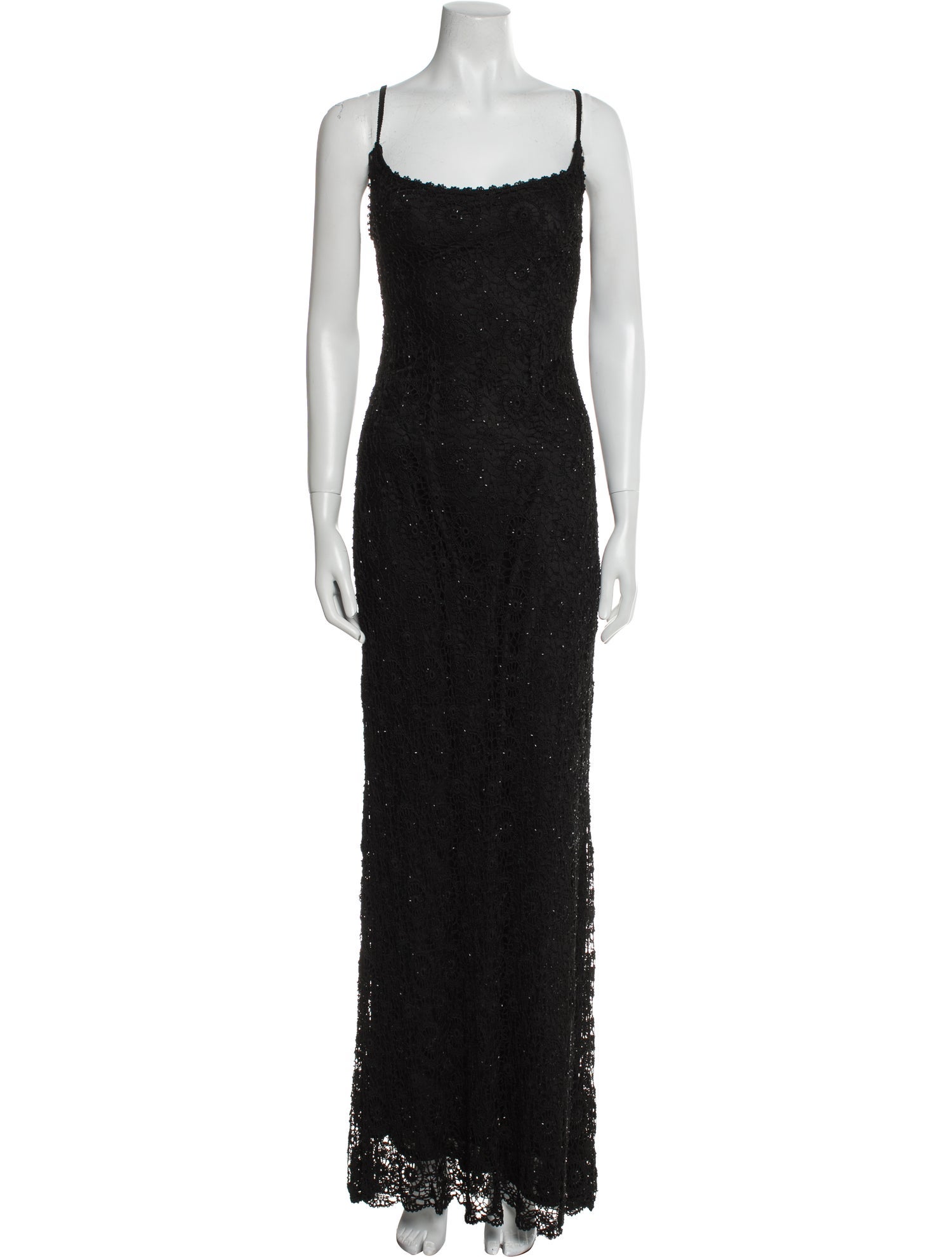 Carmen Marc Valvo Square Neckline Long Dress