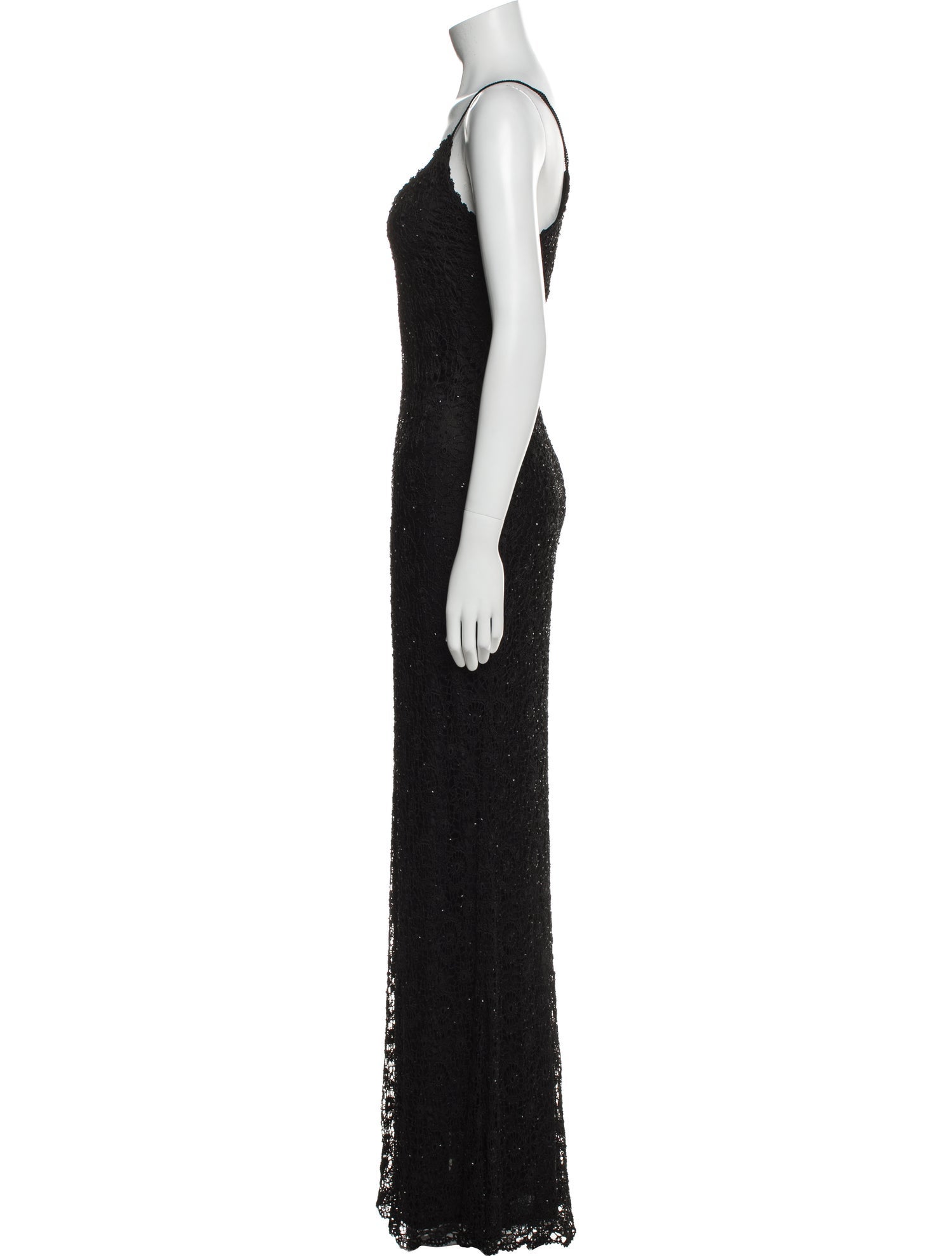 Carmen Marc Valvo Square Neckline Long Dress