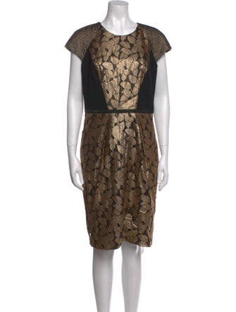 Carmen Marc Valvo Lace Pattern Knee-Length Dress