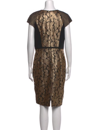 Carmen Marc Valvo Lace Pattern Knee-Length Dress