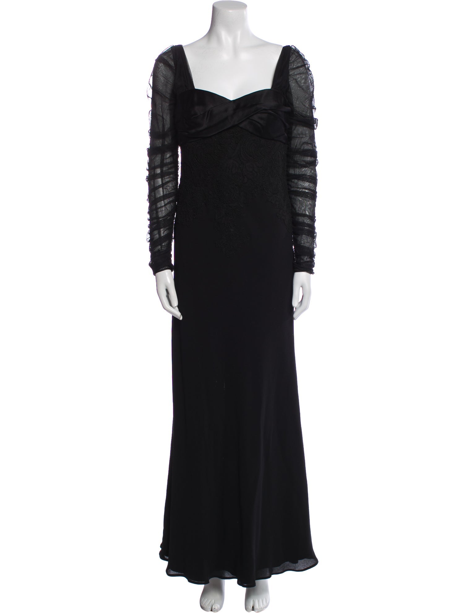 Carmen Marc Valvo Square Neckline Long Dress