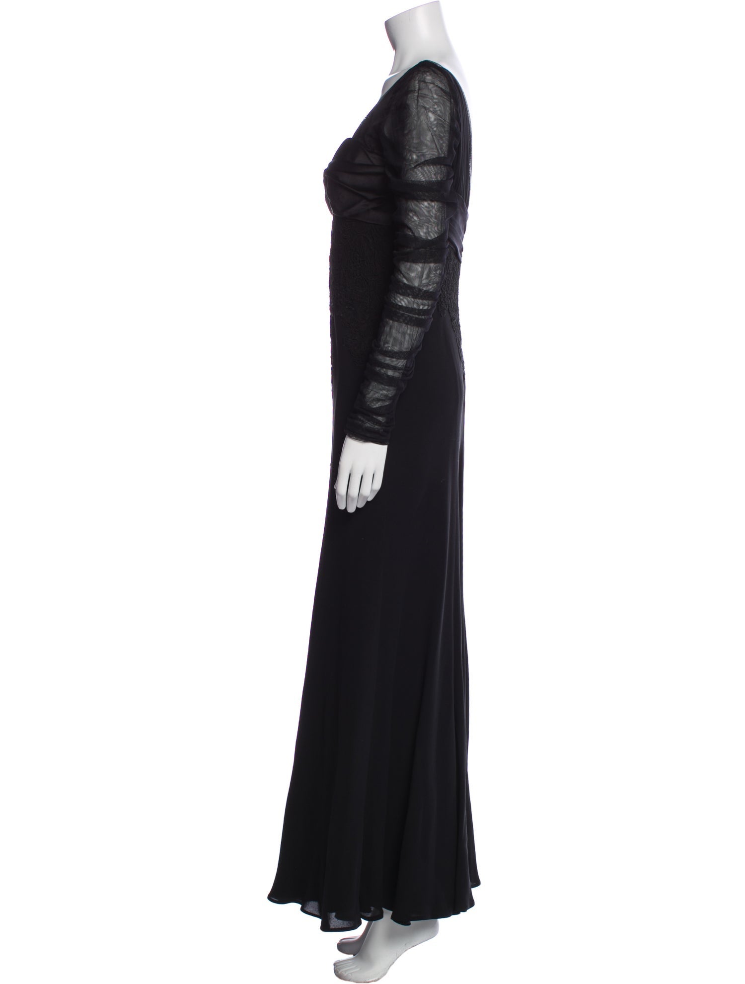 Carmen Marc Valvo Square Neckline Long Dress