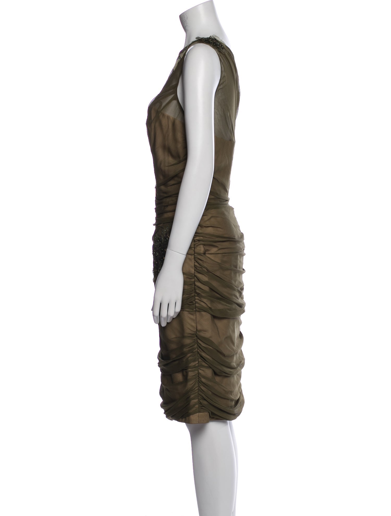 Carmen Marc Valvo Silk Knee-Length Dress