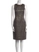 Carmen Marc Valvo Crew Neck Knee-Length Dress