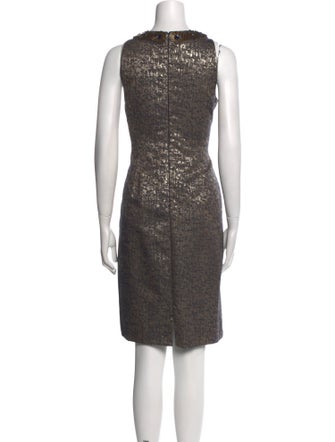 Carmen Marc Valvo Crew Neck Knee-Length Dress