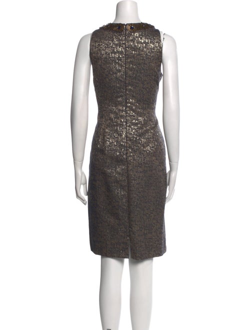 Carmen Marc Valvo Crew Neck Knee-Length Dress