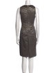 Carmen Marc Valvo Crew Neck Knee-Length Dress