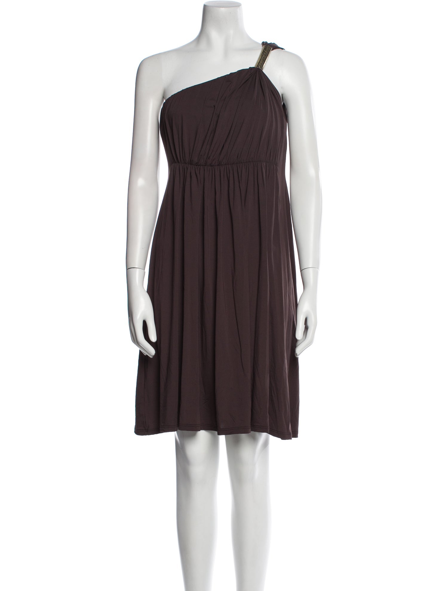 Carmen Marc Valvo One-Shoulder Mini Dress