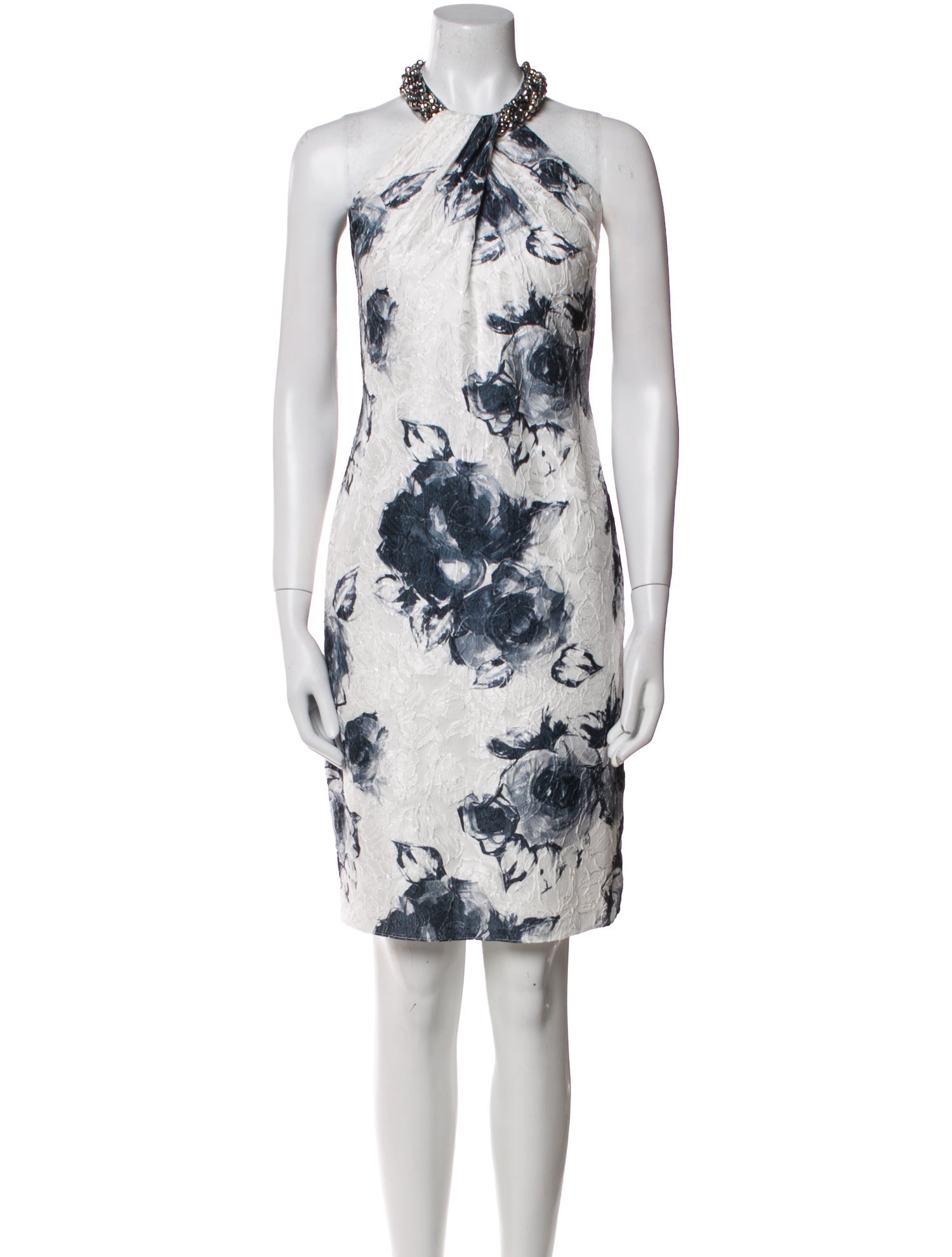 Carmen Marc Valvo Printed Knee-Length Dress