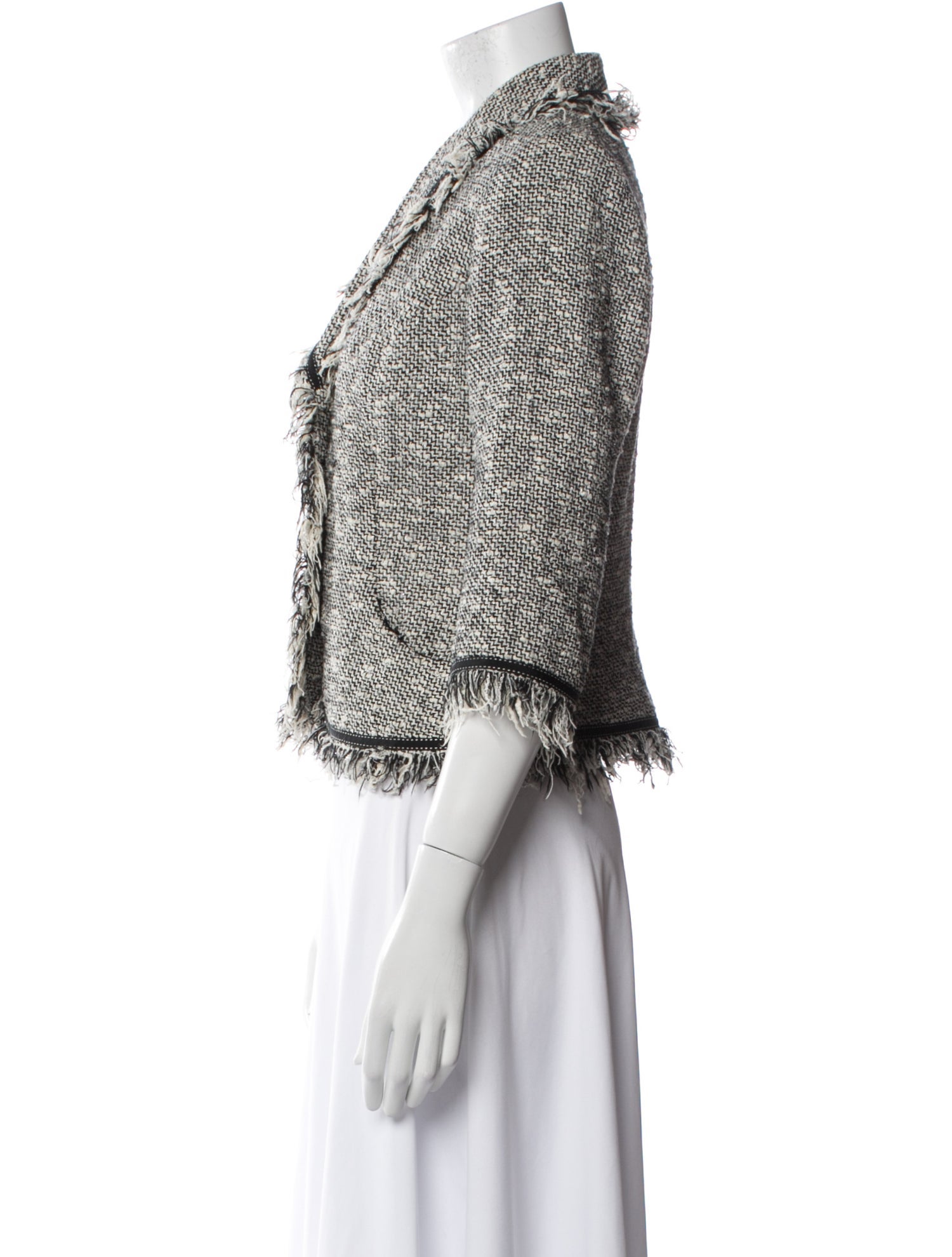 Carmen Marc Valvo Tweed Pattern Evening Jacket