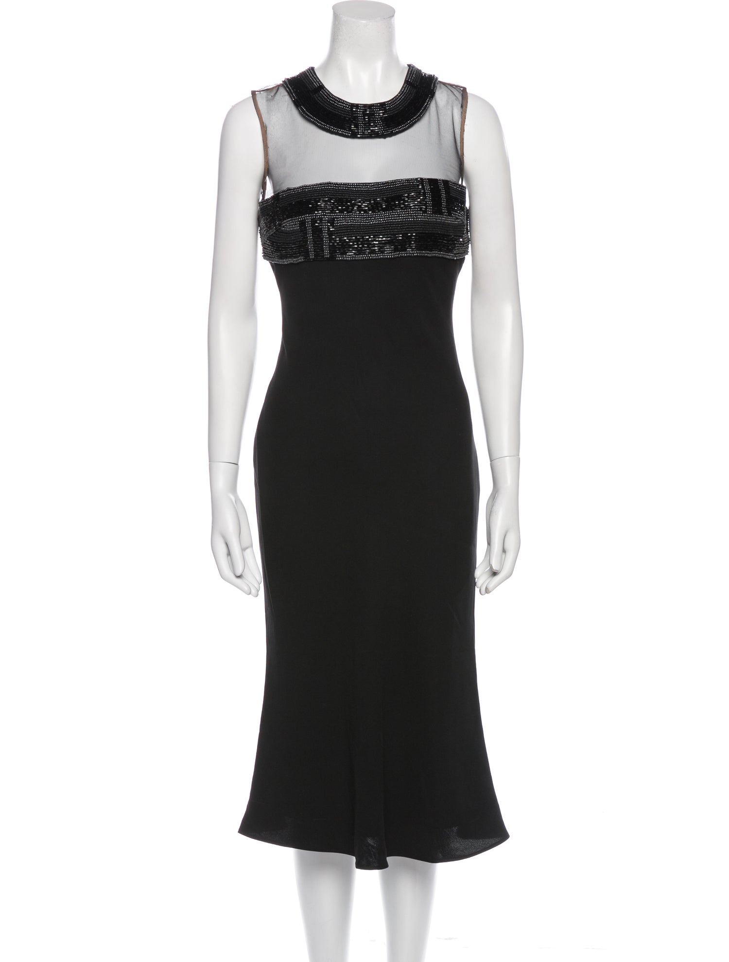 Carmen Marc Valvo Crew Neck Knee-Length Dress