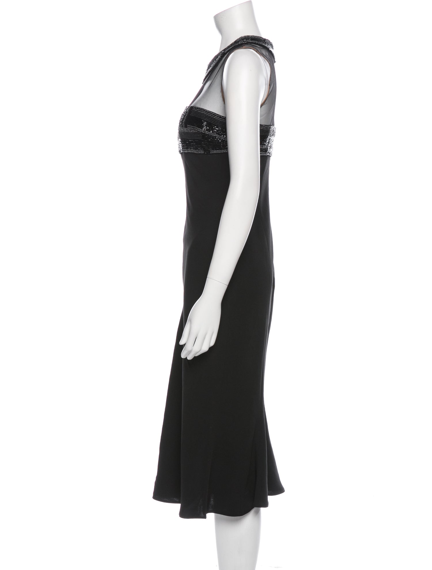 Carmen Marc Valvo Crew Neck Knee-Length Dress