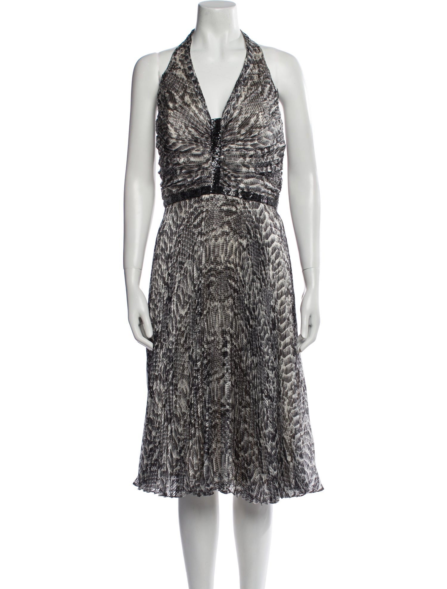 Carmen Marc Valvo Silk Midi Length Dress