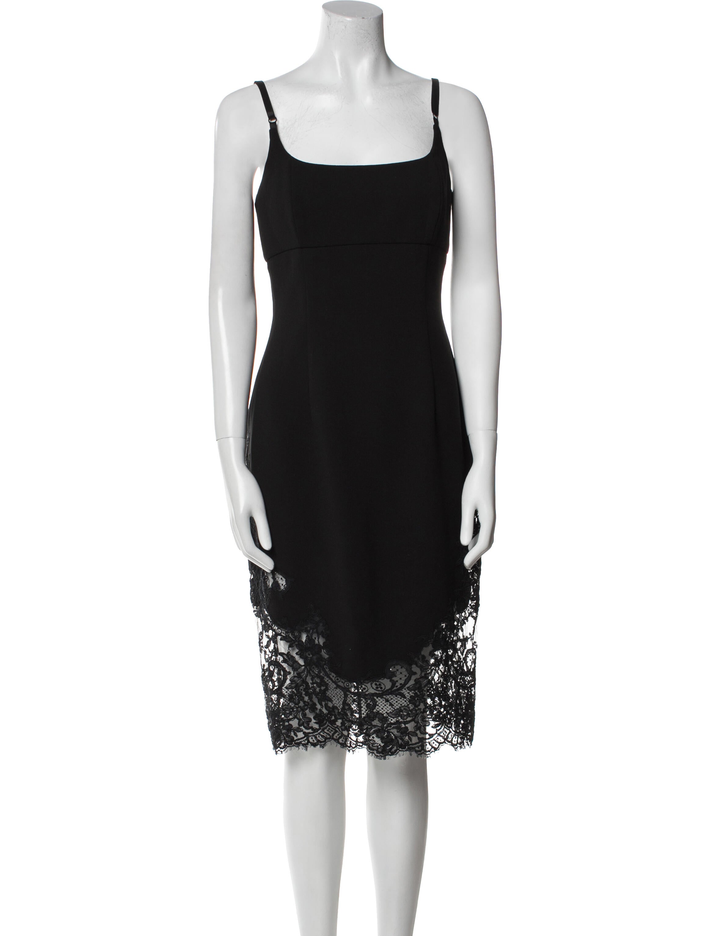 Carmen Marc Valvo Square Neckline Knee-Length Dress