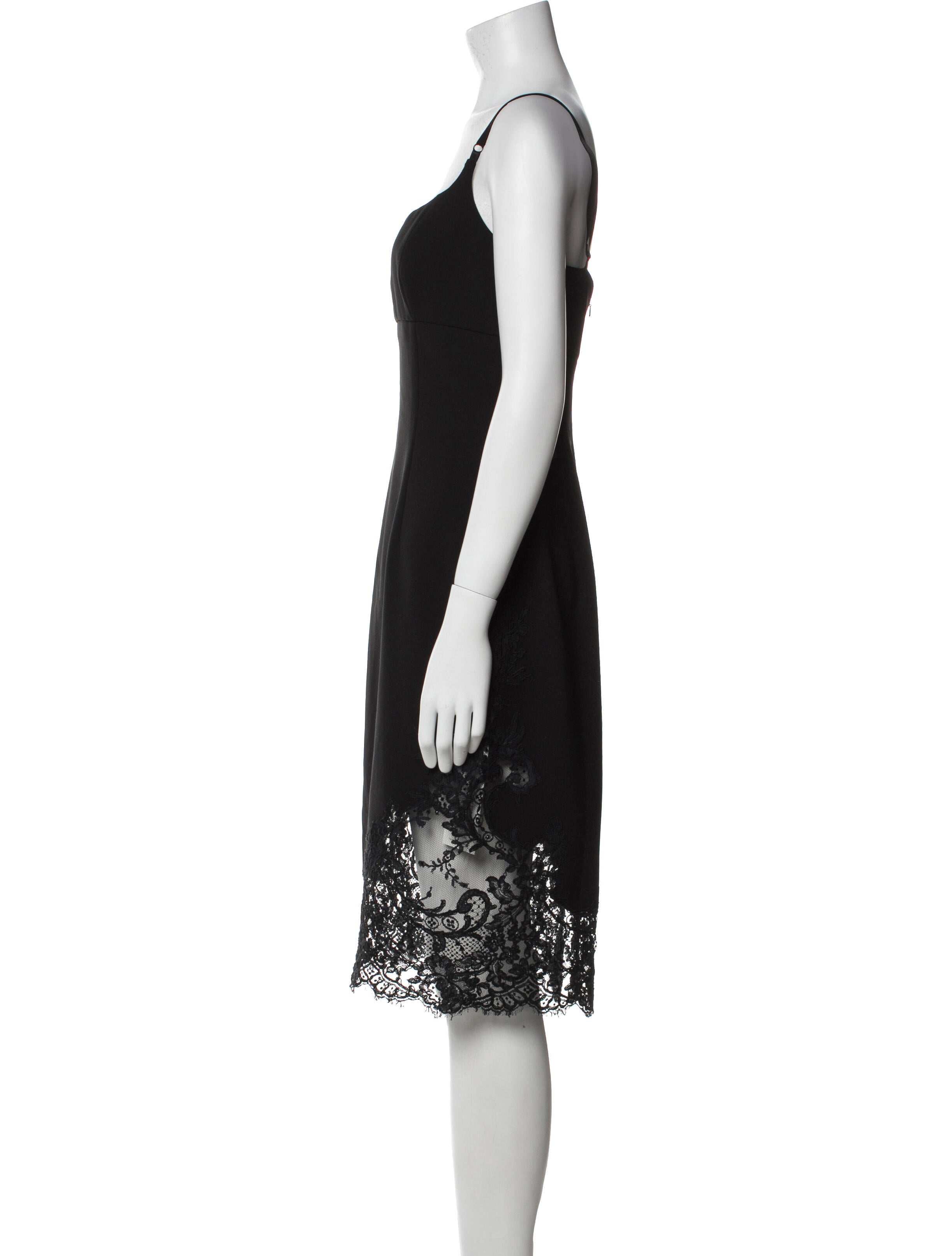 Carmen Marc Valvo Square Neckline Knee-Length Dress
