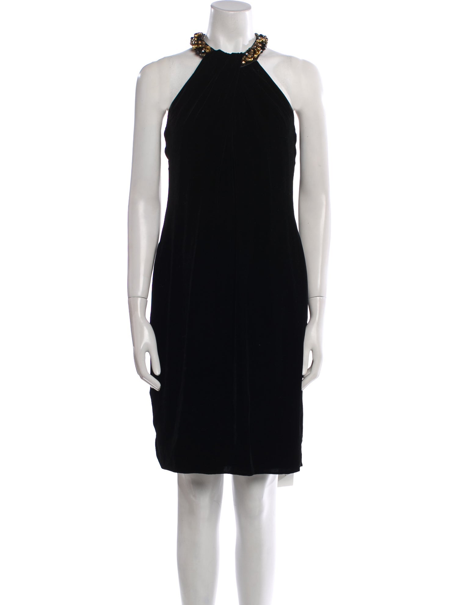 Carmen Marc Valvo Halterneck Knee-Length Dress