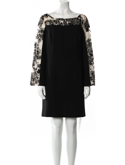 Carmen Marc Valvo Bateau Neckline Mini Dress