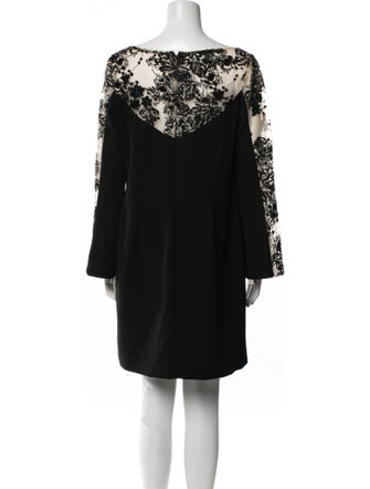 Carmen Marc Valvo Bateau Neckline Mini Dress