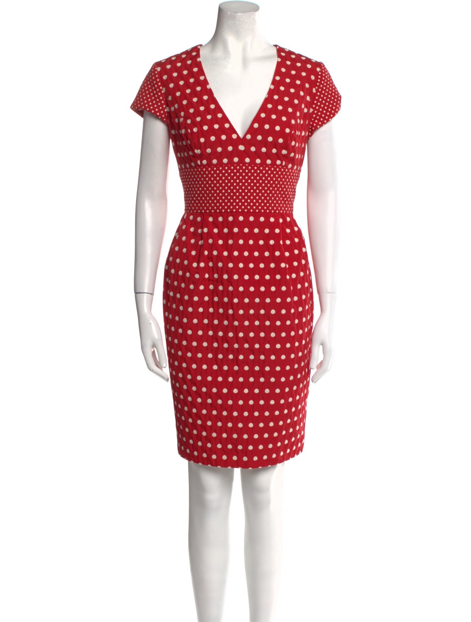 Carmen Marc Valvo Polka Dot Print Mini Dress