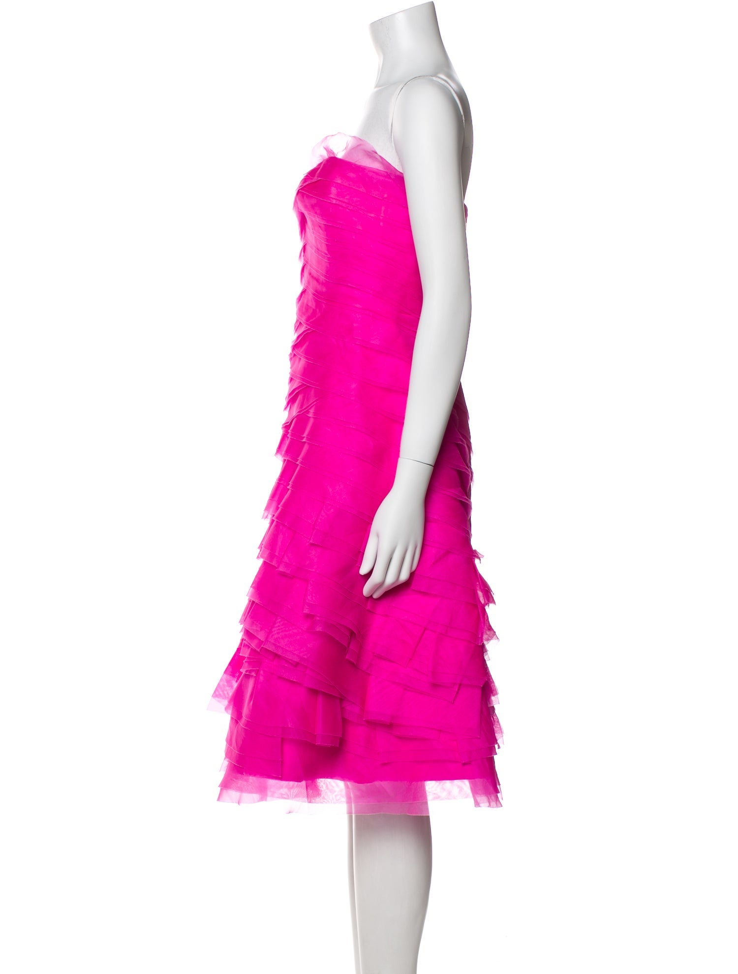 Carmen Marc Valvo Silk Knee-Length Dress