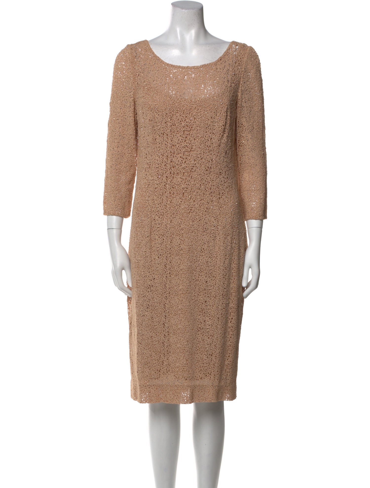 Carmen Marc Valvo Scoop Neck Midi Length Dress