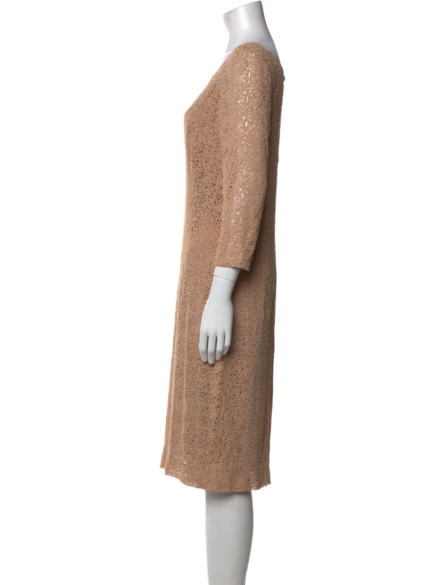 Carmen Marc Valvo Scoop Neck Midi Length Dress