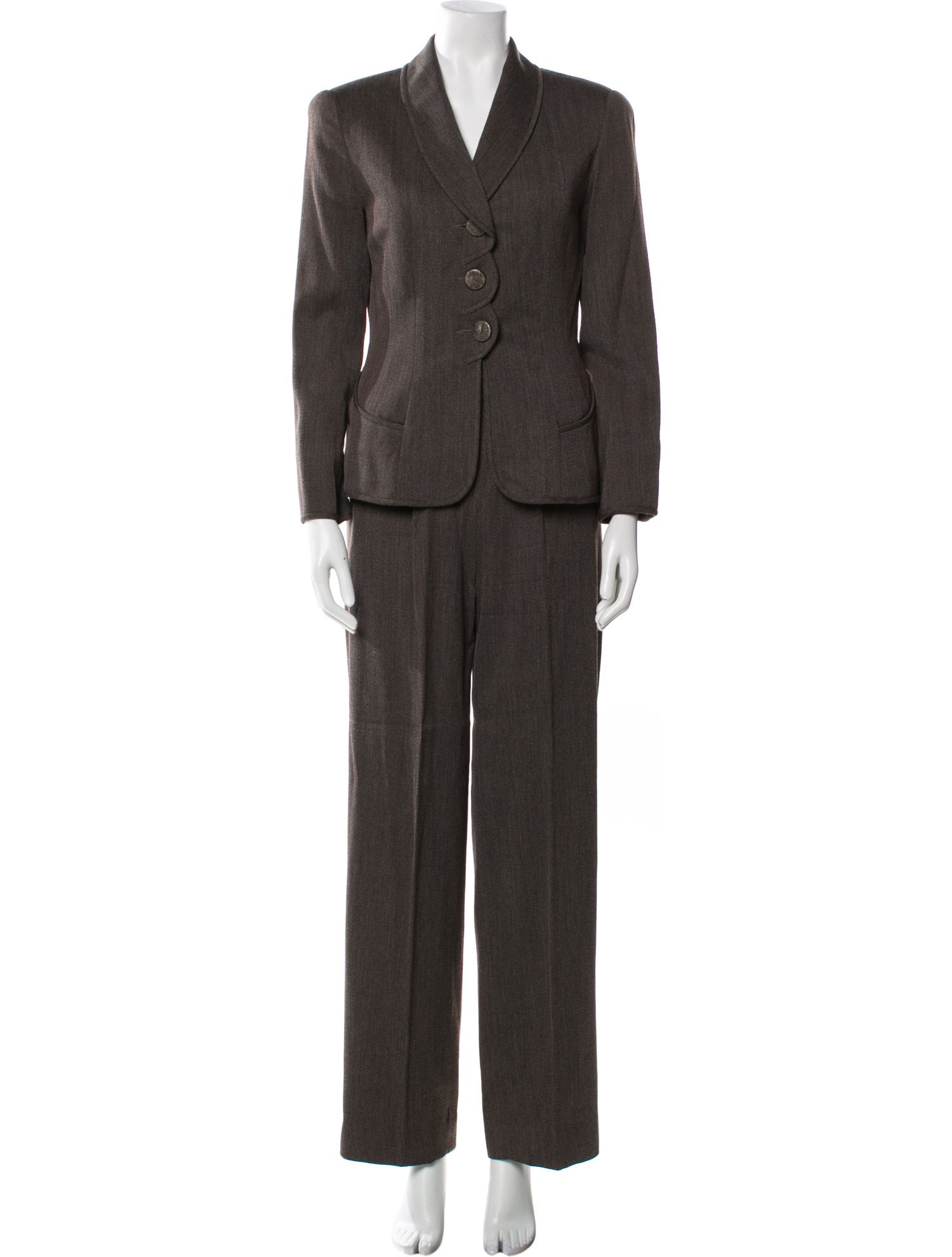 Carmen Marc Valvo Wool Pantsuit