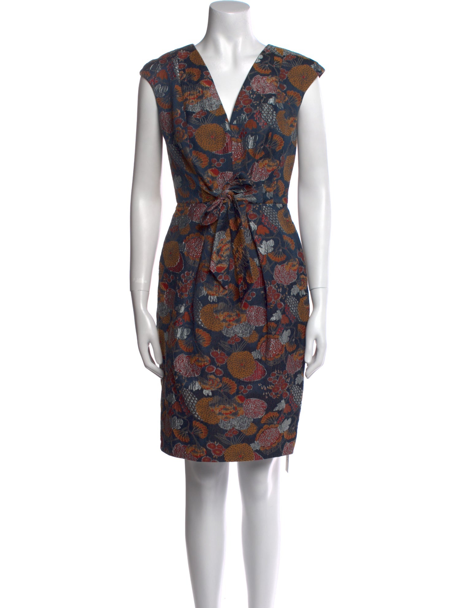 Carmen Marc Valvo Floral Print Knee-Length Dress