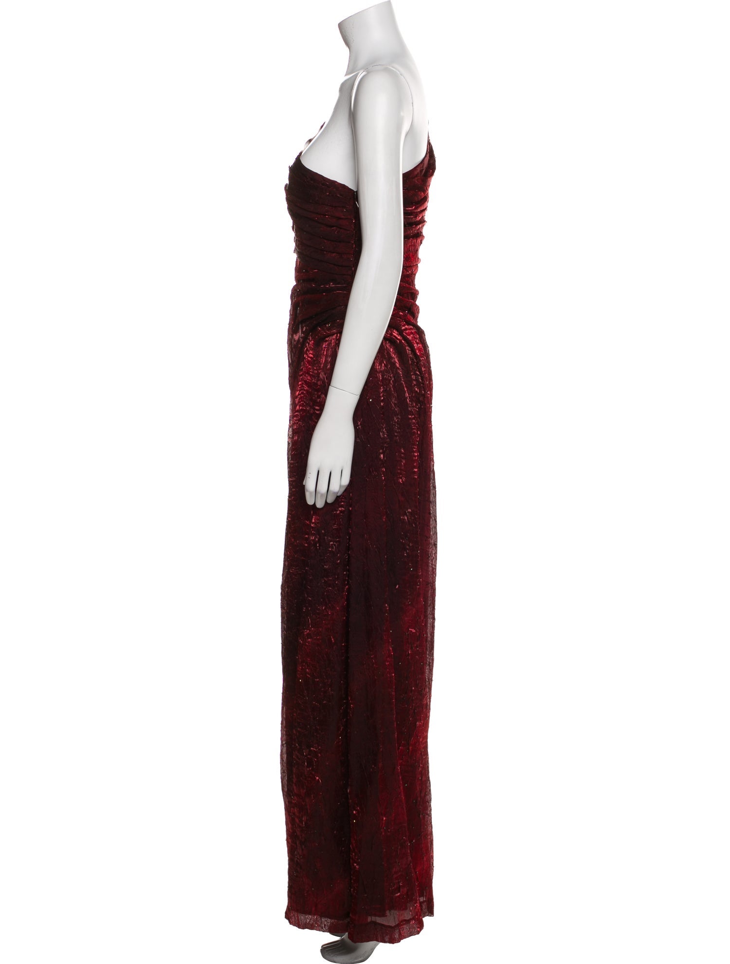 Carmen Marc Valvo One-Shoulder Long Dress