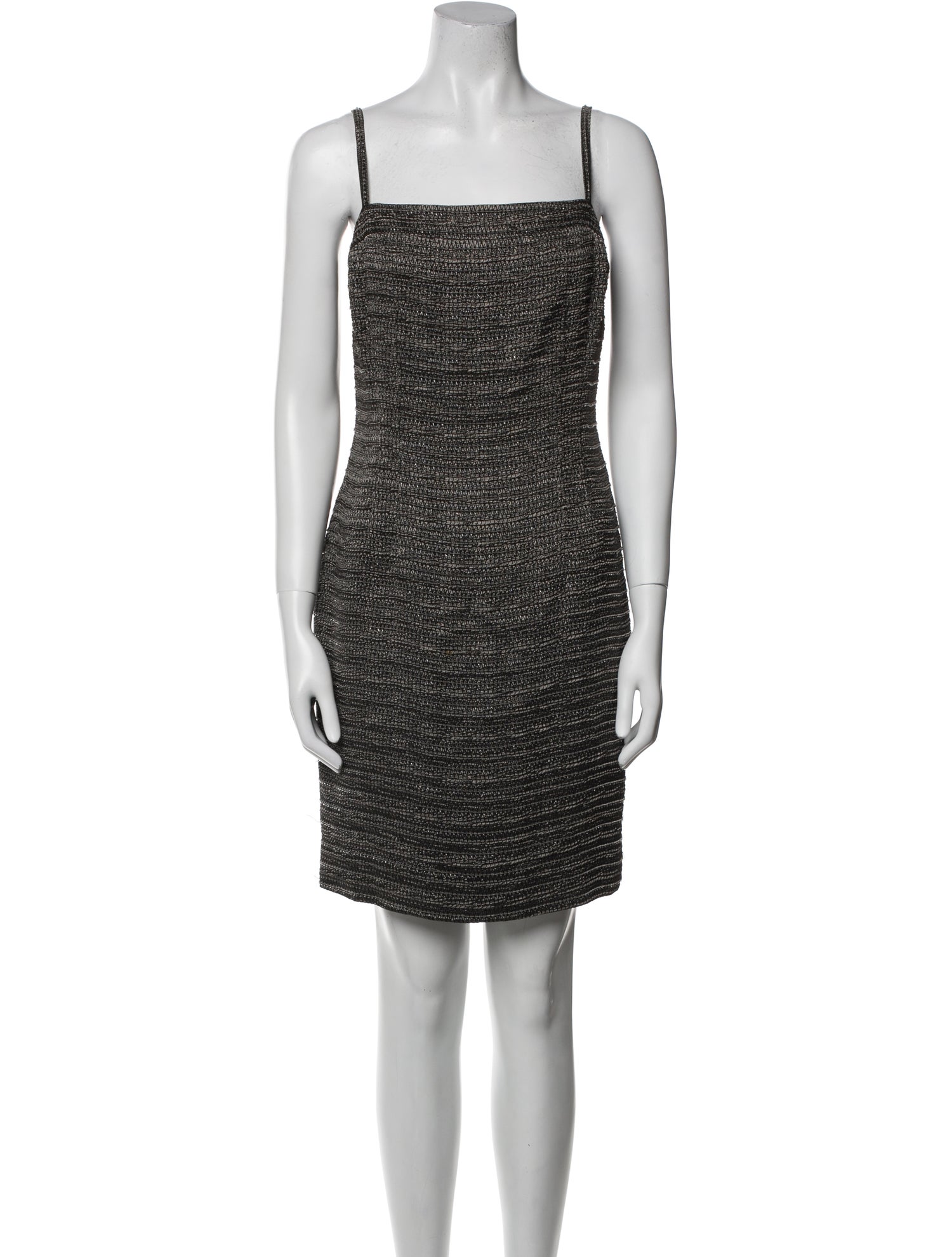 Carmen Marc Valvo Square Neckline Mini Dress