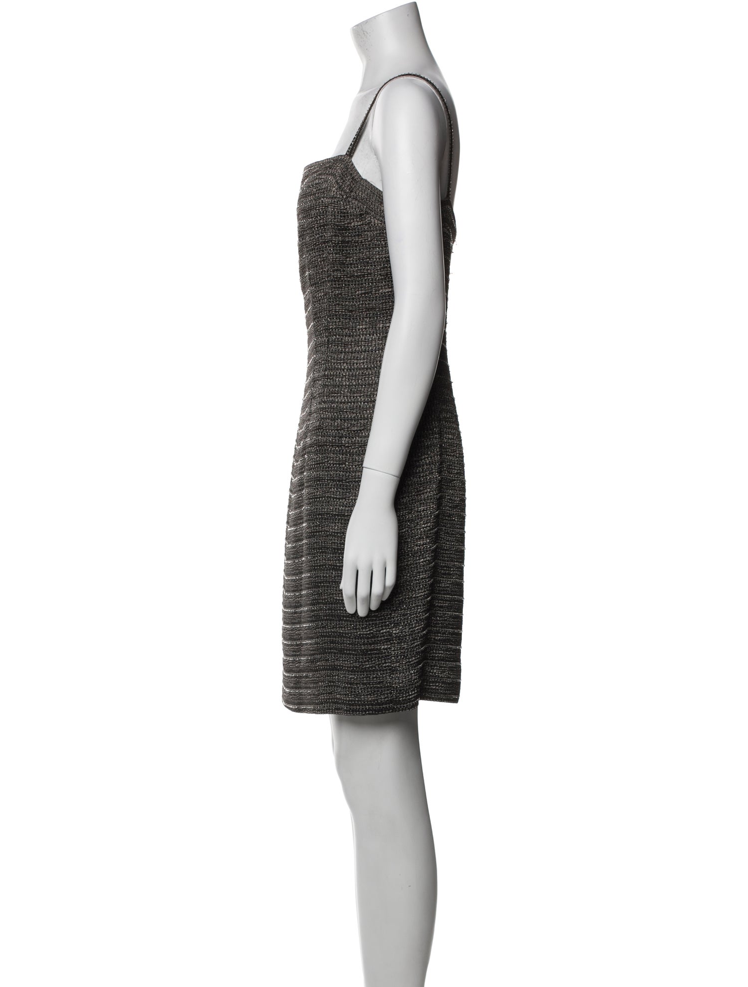 Carmen Marc Valvo Square Neckline Mini Dress