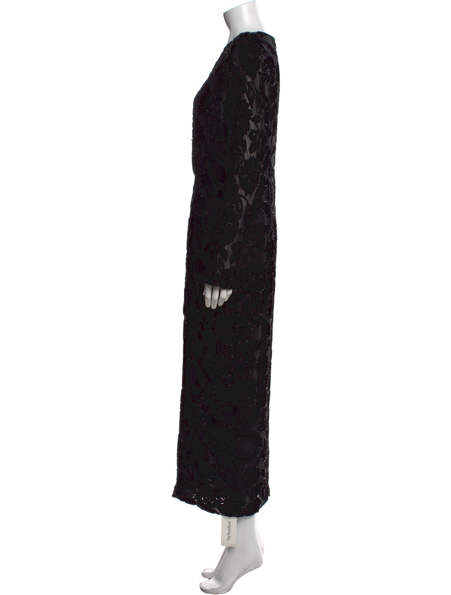 Carmen Marc Valvo Lace Pattern Long Dress